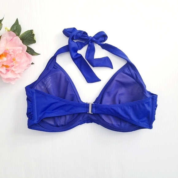 ATHLETA Bra Cup Halter Bikini Top Sapphire Blue 36 B C - Picture 3 of 8